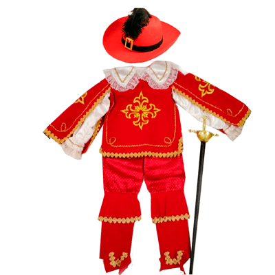 Карнавальный костюм"Мушкетер короля" красный