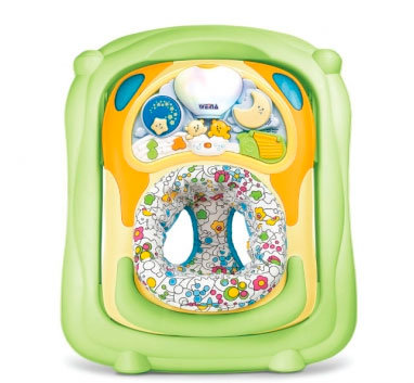 Ходунки WEINA с музыкальной панелью "Мишки спят" Green