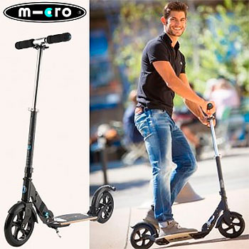 Двухколесный самокат для взрослых с амортизирующей декой Micro Flex 200mm PU 