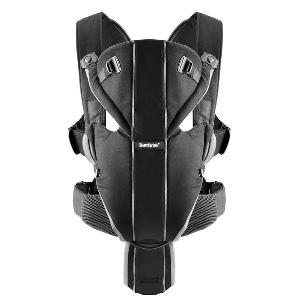 Нагрудная сумка Babybjorn Miracle Black/Silver Cotton Mix