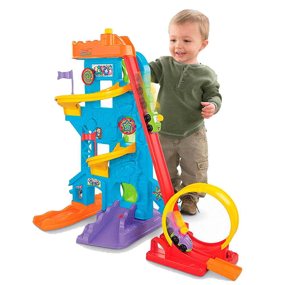 гараж паркинг с рампой мертвая петля фишер прайс